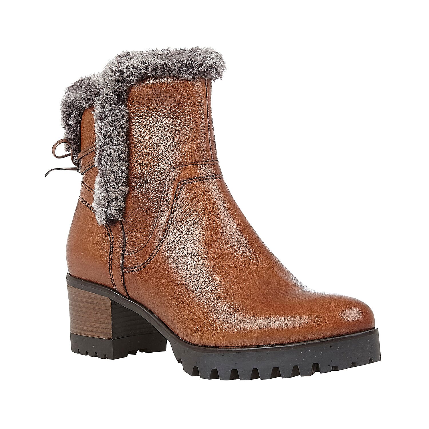 Lotus Stressless Tan Leather Suzy Ankle Boots (Size 3)