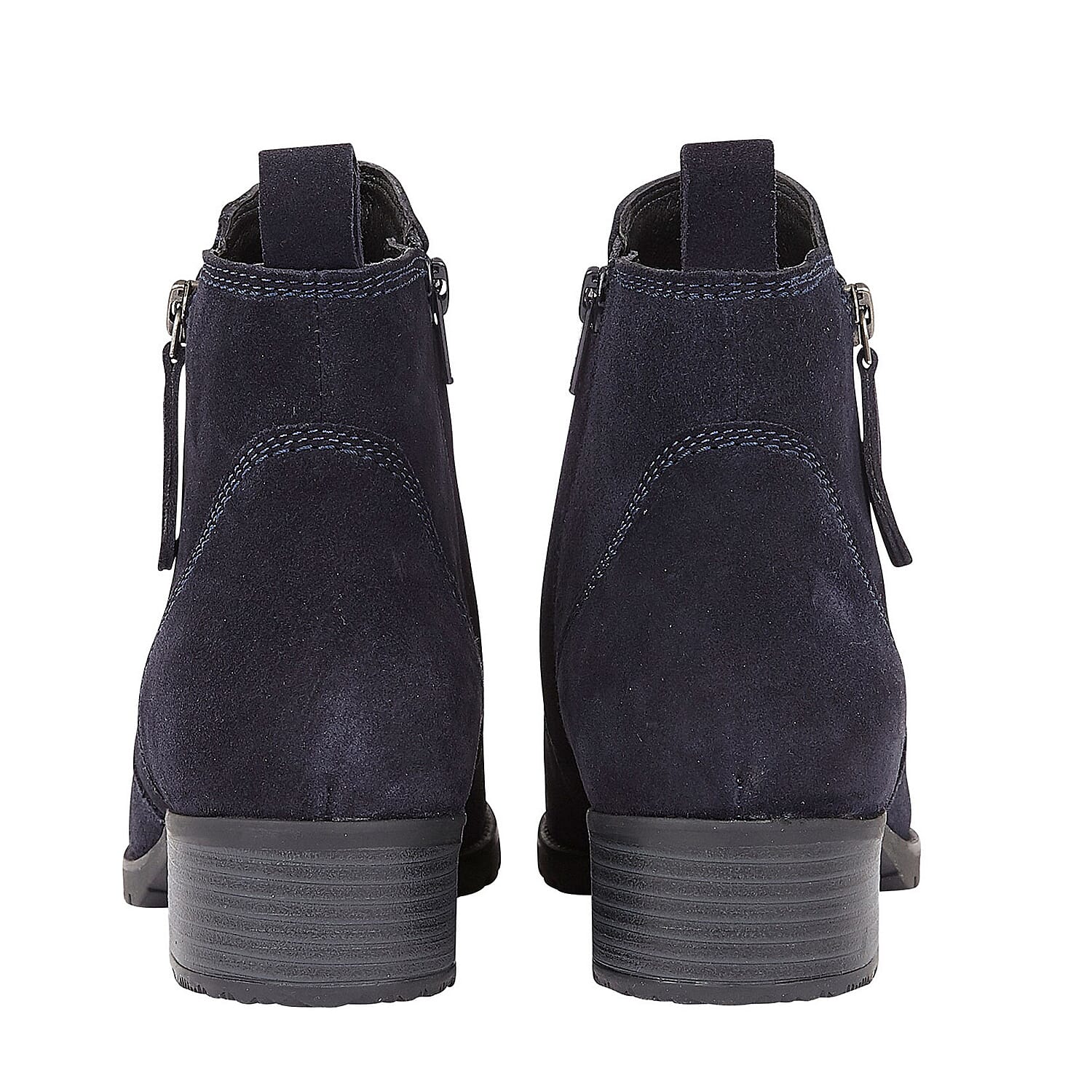 Lotus Stressless Navy Suede Samara Ankle Boots (Size 3)