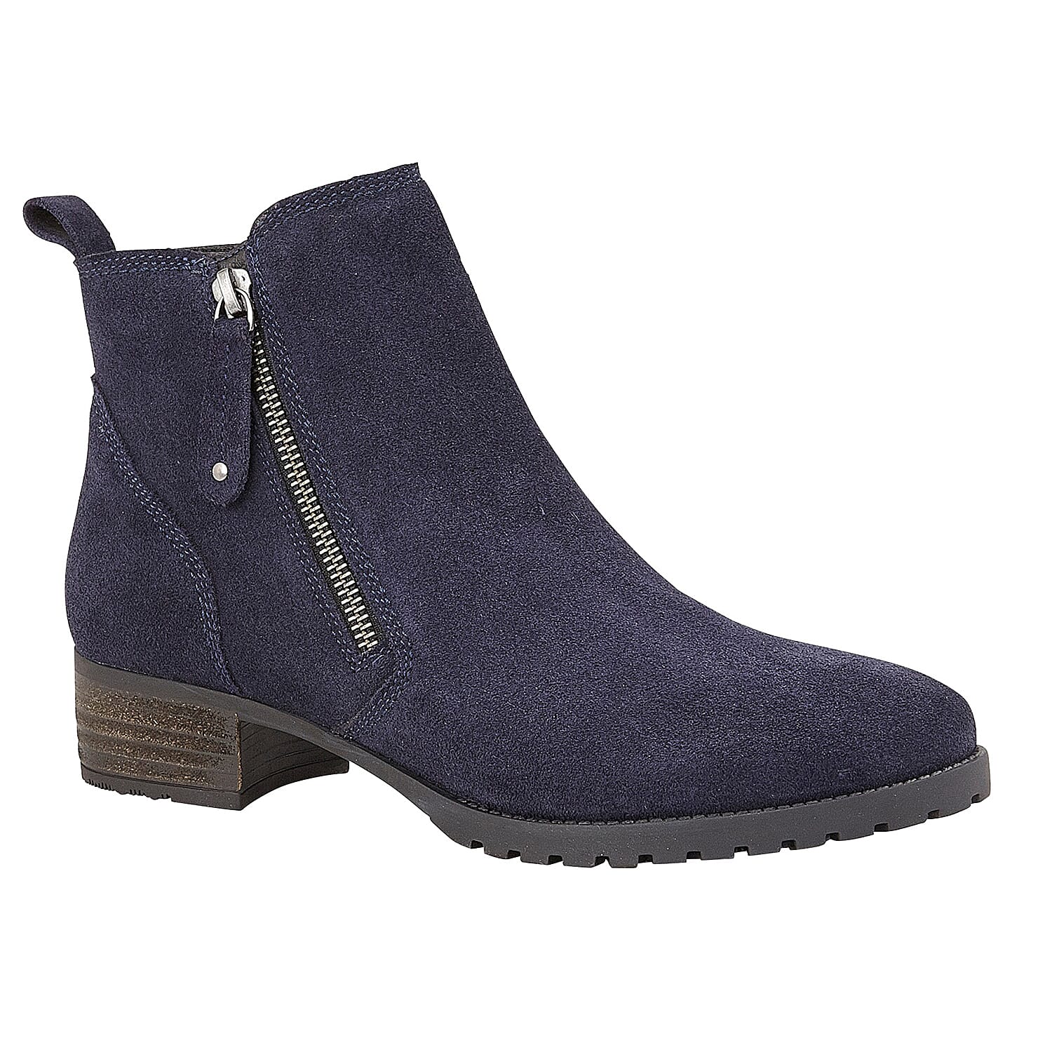 Lotus Stressless Navy Suede Samara Ankle Boots (Size 3)