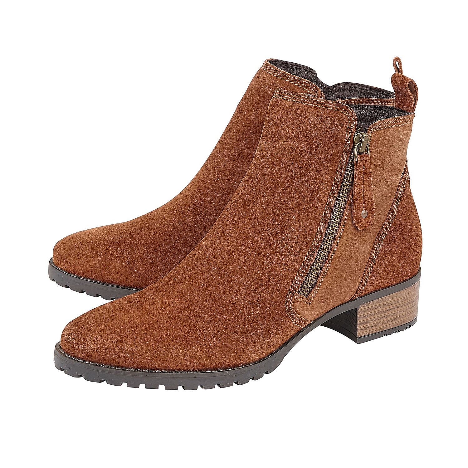 Lotus Stressless Tan Suede Samara Ankle Boots (Size 3)