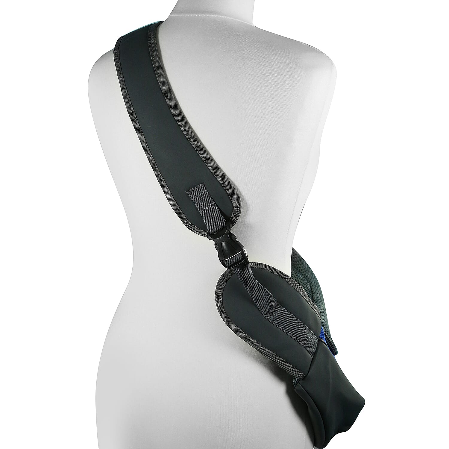 Grey and Dark Blue Pet Bag with Shoulder Strap - Max Wt. 4-5Kgs (Size 43x15x25cm)