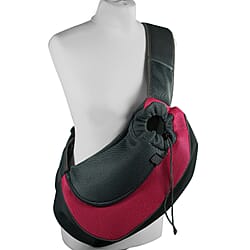 Grey and Burgundy Pet Bag with Shoulder Strap 