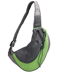Grey and Green Pet Bag with Shoulder Strap (Size 43x15x25cm)