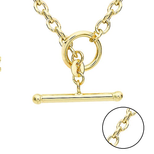 Italian Made- 9K Yellow Gold T-Bar Belcher Necklace (Size 17), Gold wt. 5.53 Gms
