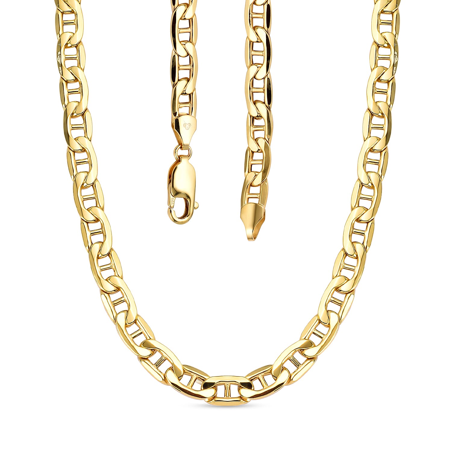 Italian Made - 9K Yellow Gold Rambo Necklace (Size 22), Gold Wt. 12.20 Gms