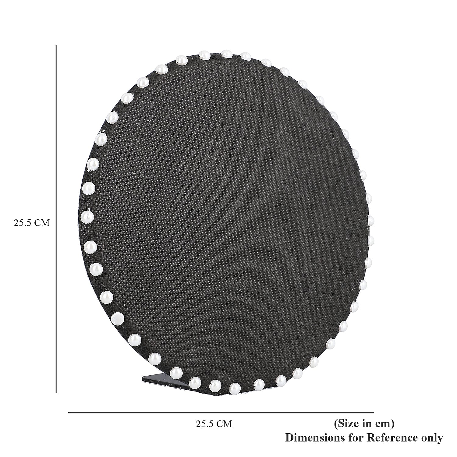 Table & Wall Jewellery Holder with Beaded Border (Colour- Black; Dimension- 25.5 x 25.5 x 7 cm.; Weight- Approx 550 grms.)