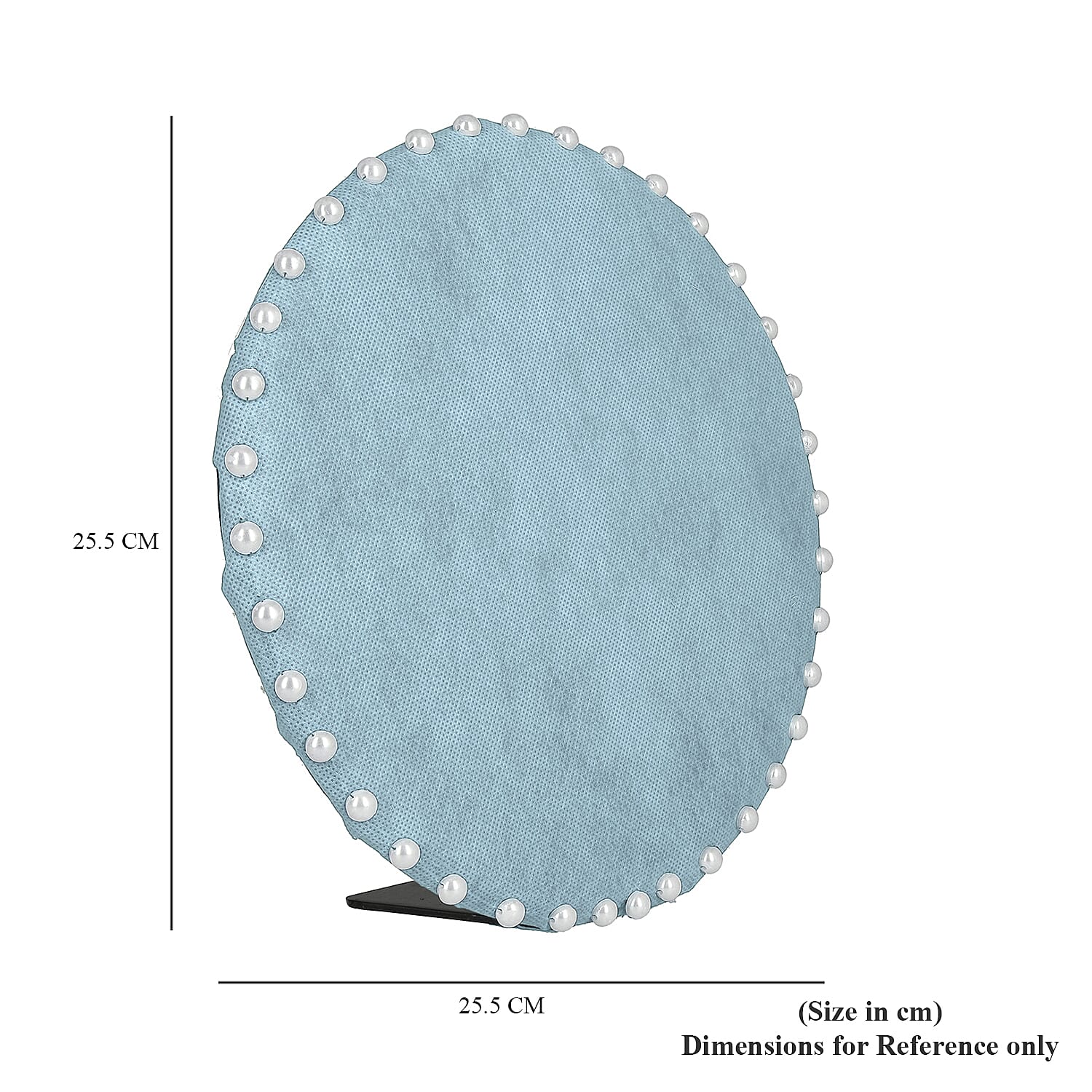 Table & Wall Jewellery Holder with Beaded Border (Colour- Blue; Dimension- 25.5 x 25.5 x 7 cm.; Weight- Approx 550 grms.)