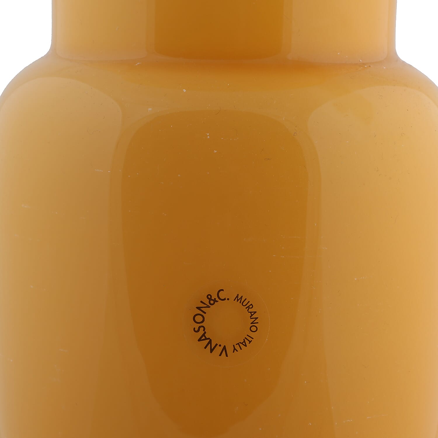 Made In Italy - Authentic Murano Glass Vase -  Mustard