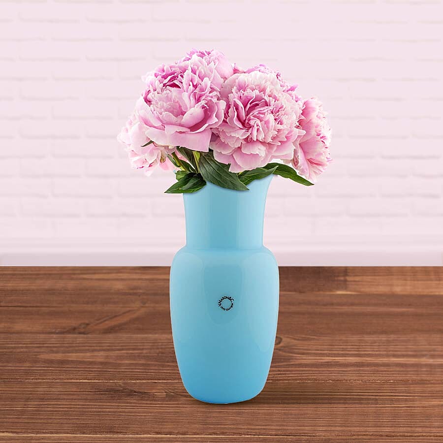 Made In Italy - Authentic Murano Glass Vase -  Sky Blue