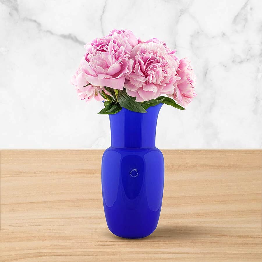 Made In Italy - Authentic Murano Glass Vase -  Cobalt Blue