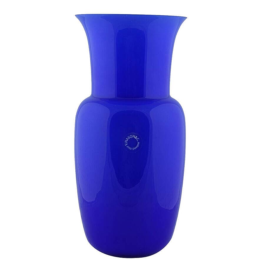 Made In Italy - Authentic Murano Glass Vase -  Cobalt Blue