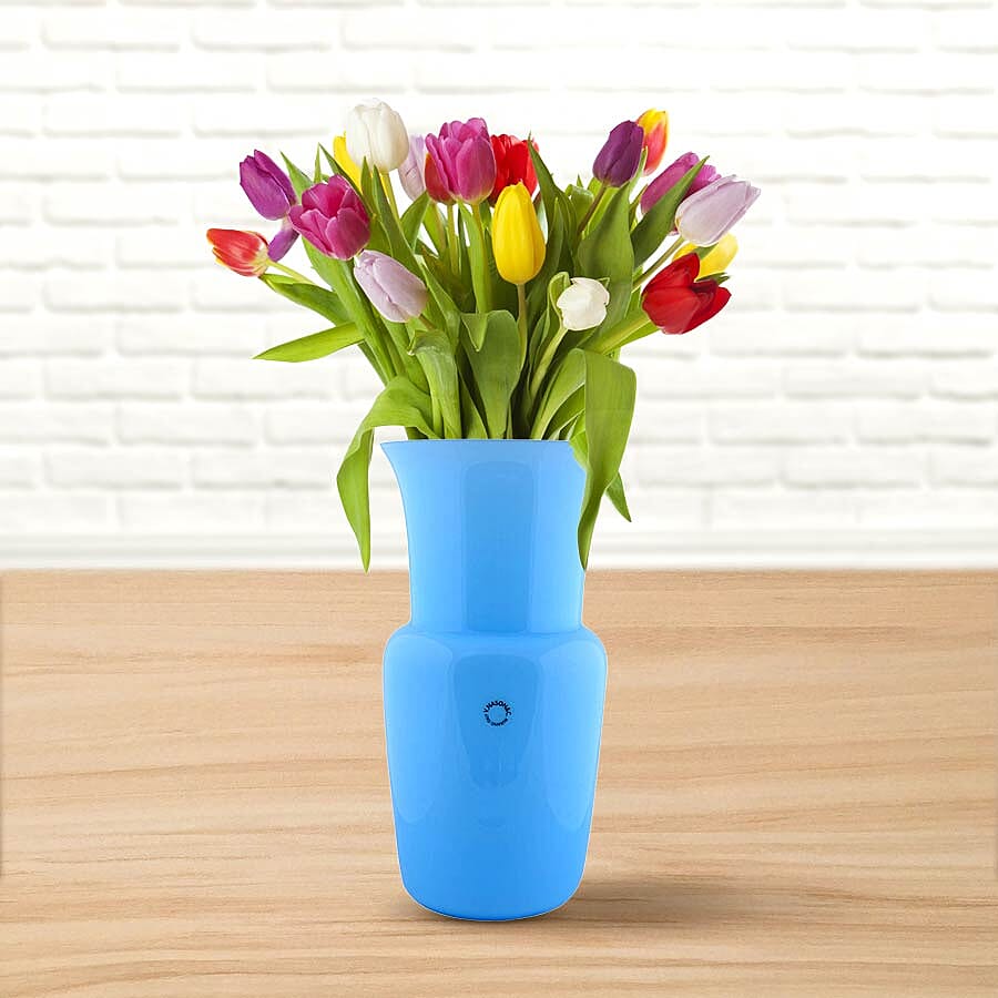 Made In Italy - Authentic Murano Glass Vase - Sky Blue