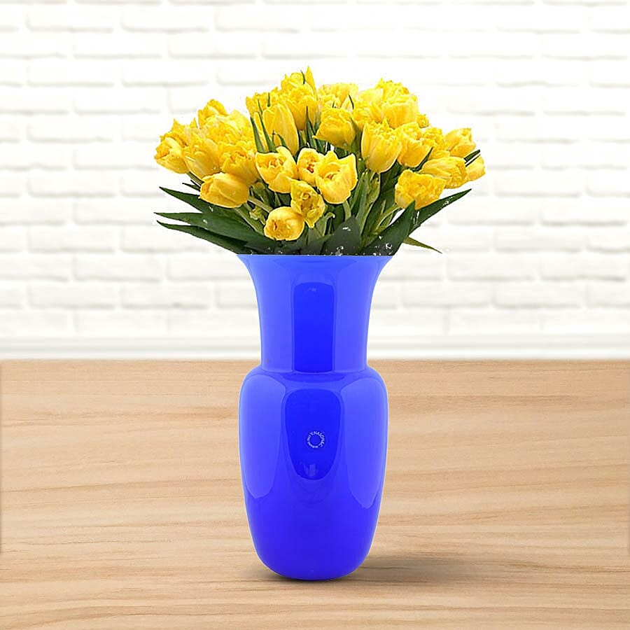 Made In Italy - Authentic Murano Glass Vase - Blue