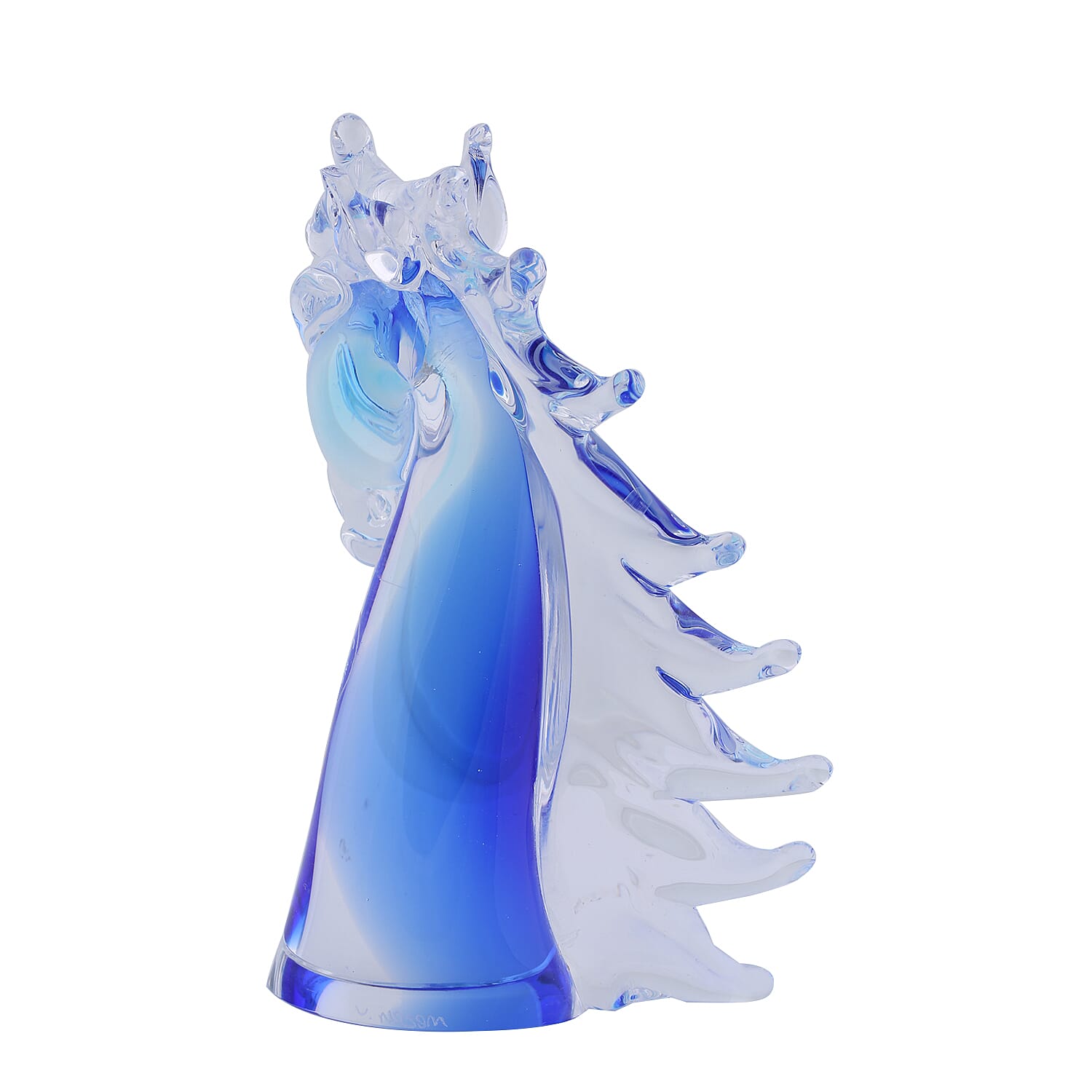 Made In Italy - Authentic Murano Glass Horse Head Figurine- Royal Blue