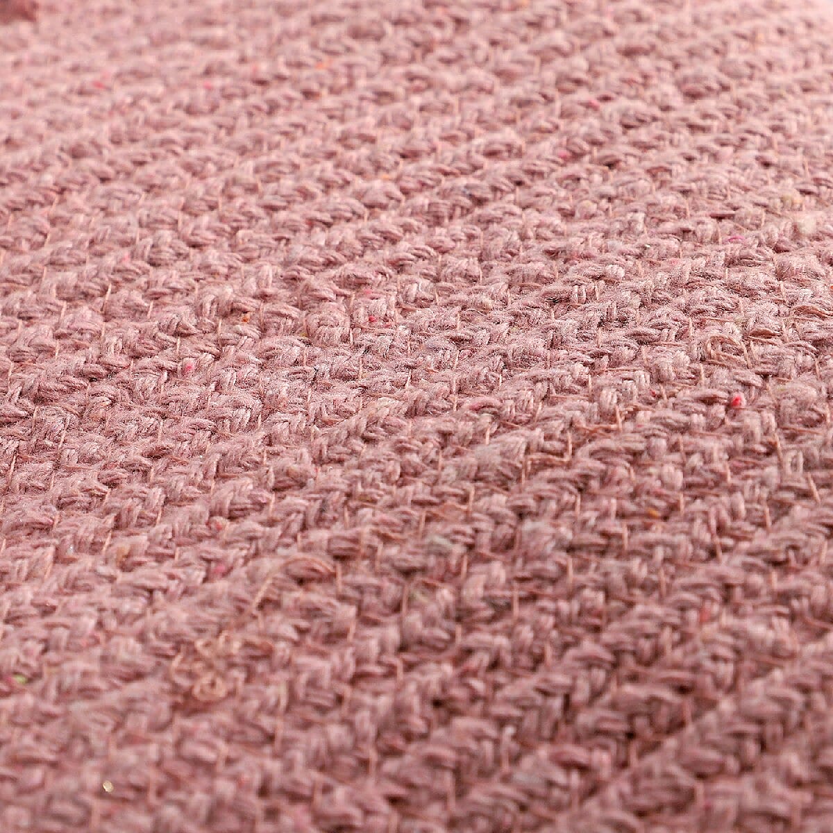 100% Cotton Braided Multipurpose Beige Basket With Tassels 45x45x30cm