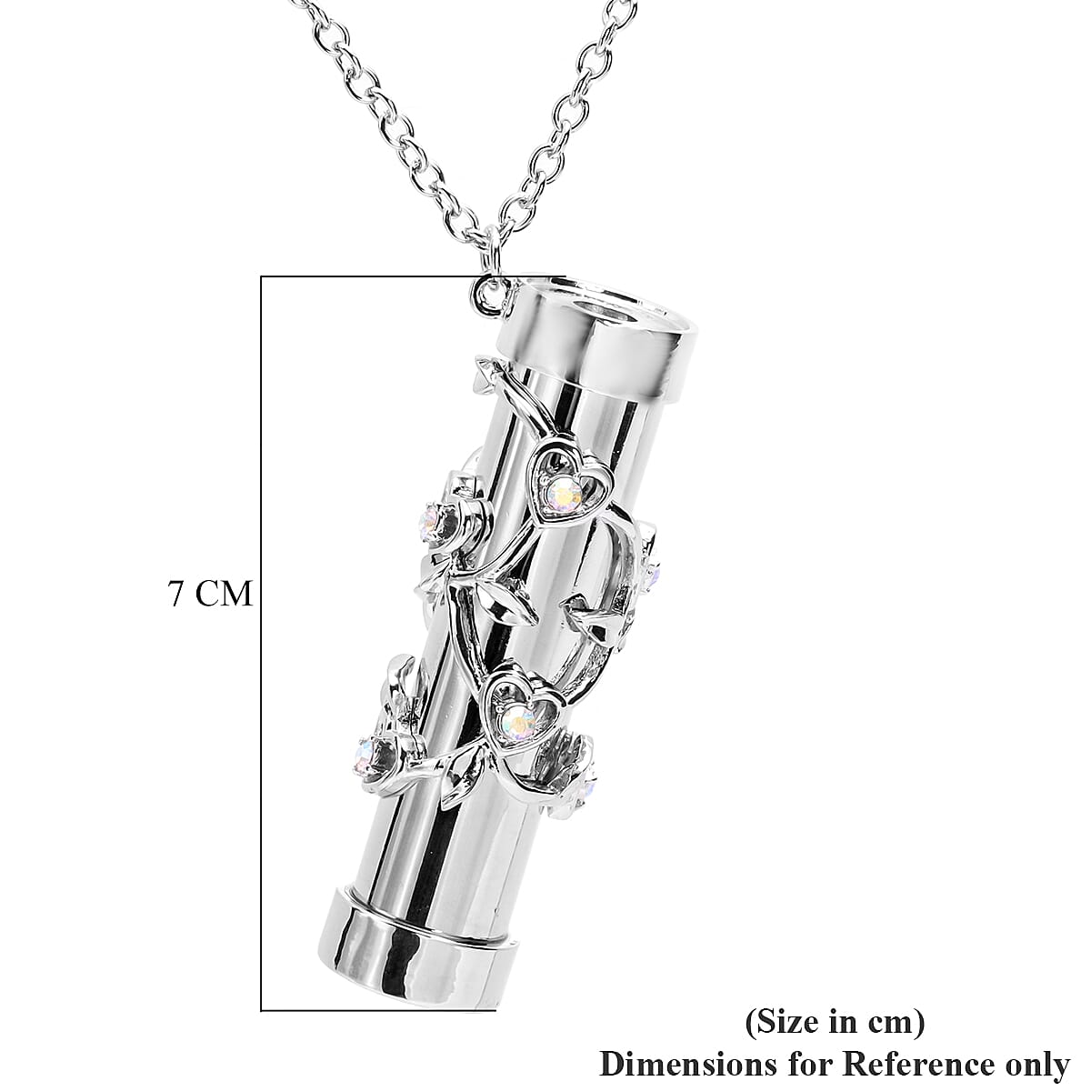 Multi Colour Austrian Crystal Kaleidoscope Pendant with Chain (Size 32 with Extender) in Silver Tone