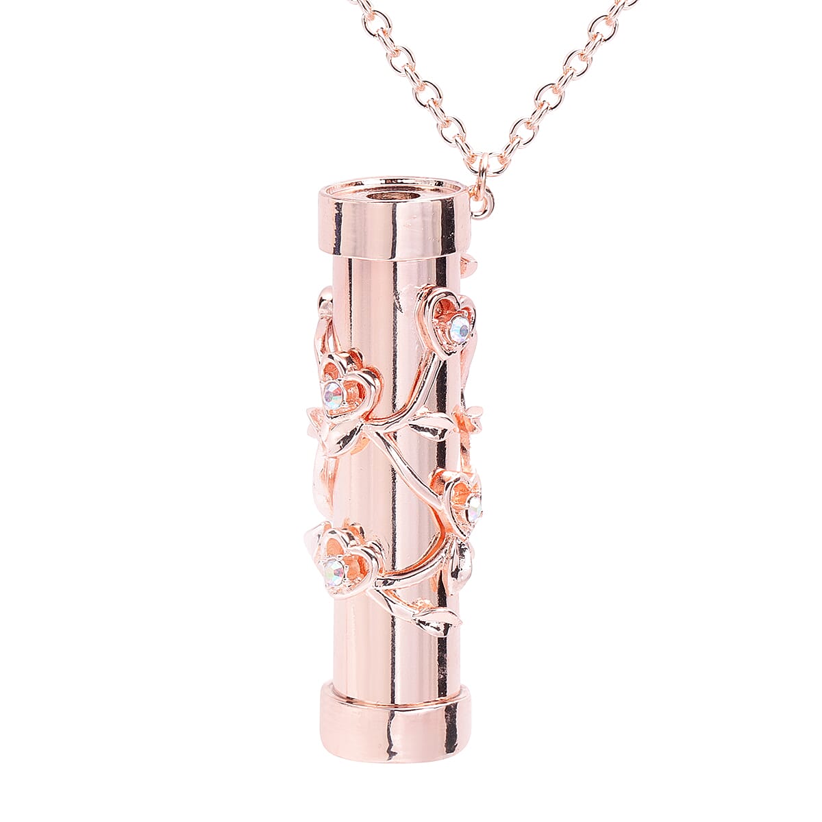 Multi Colour Austrian Crystal Kaleidoscope Pendant with Chain (Size 32 with Extender) in Rose Gold Tone