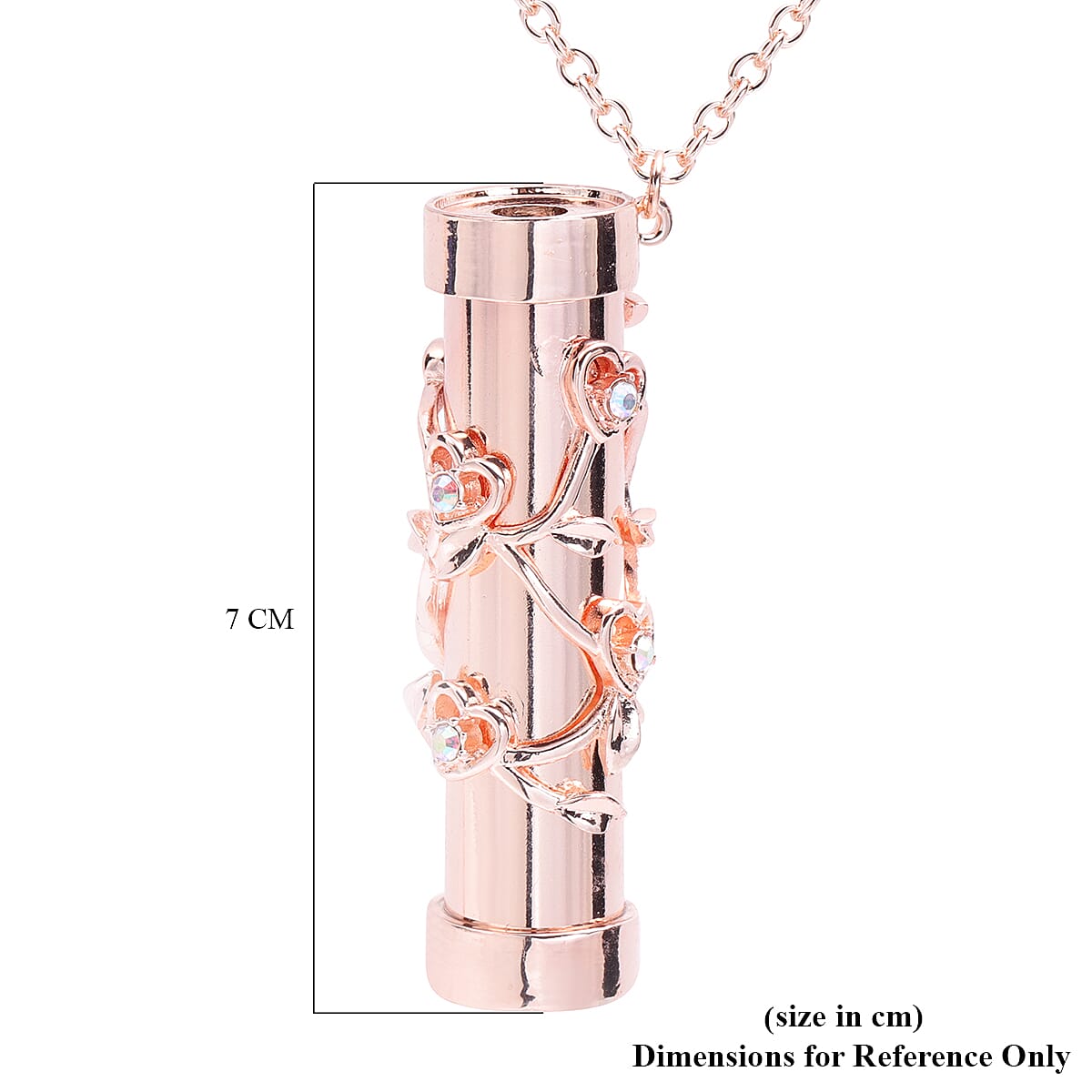 Multi Colour Austrian Crystal Kaleidoscope Pendant with Chain (Size 32 with Extender) in Rose Gold Tone