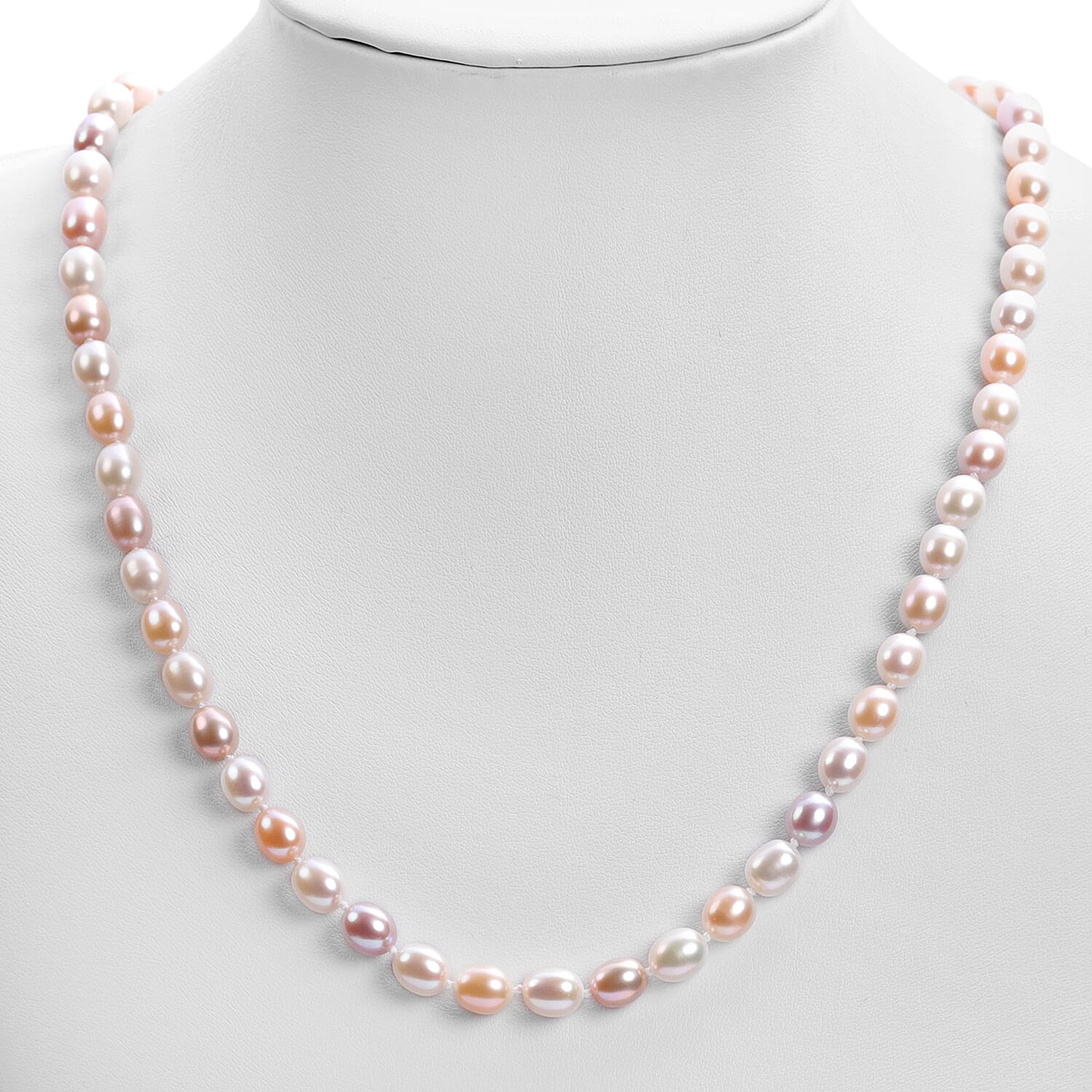 Multi Colour Freshwater Pearl Necklace (Size 20) with Magnetic Lock in Sterling Silver