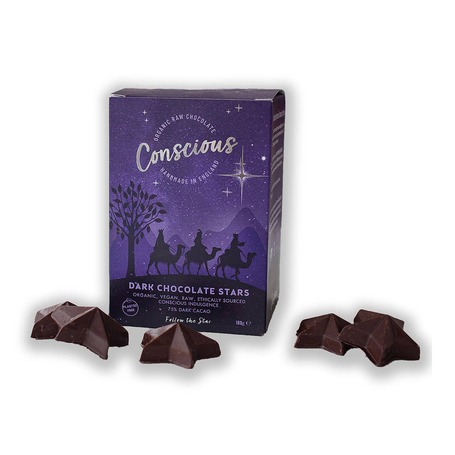 The Raw Chocolate Company Dark Chocolate Stars Gift Box