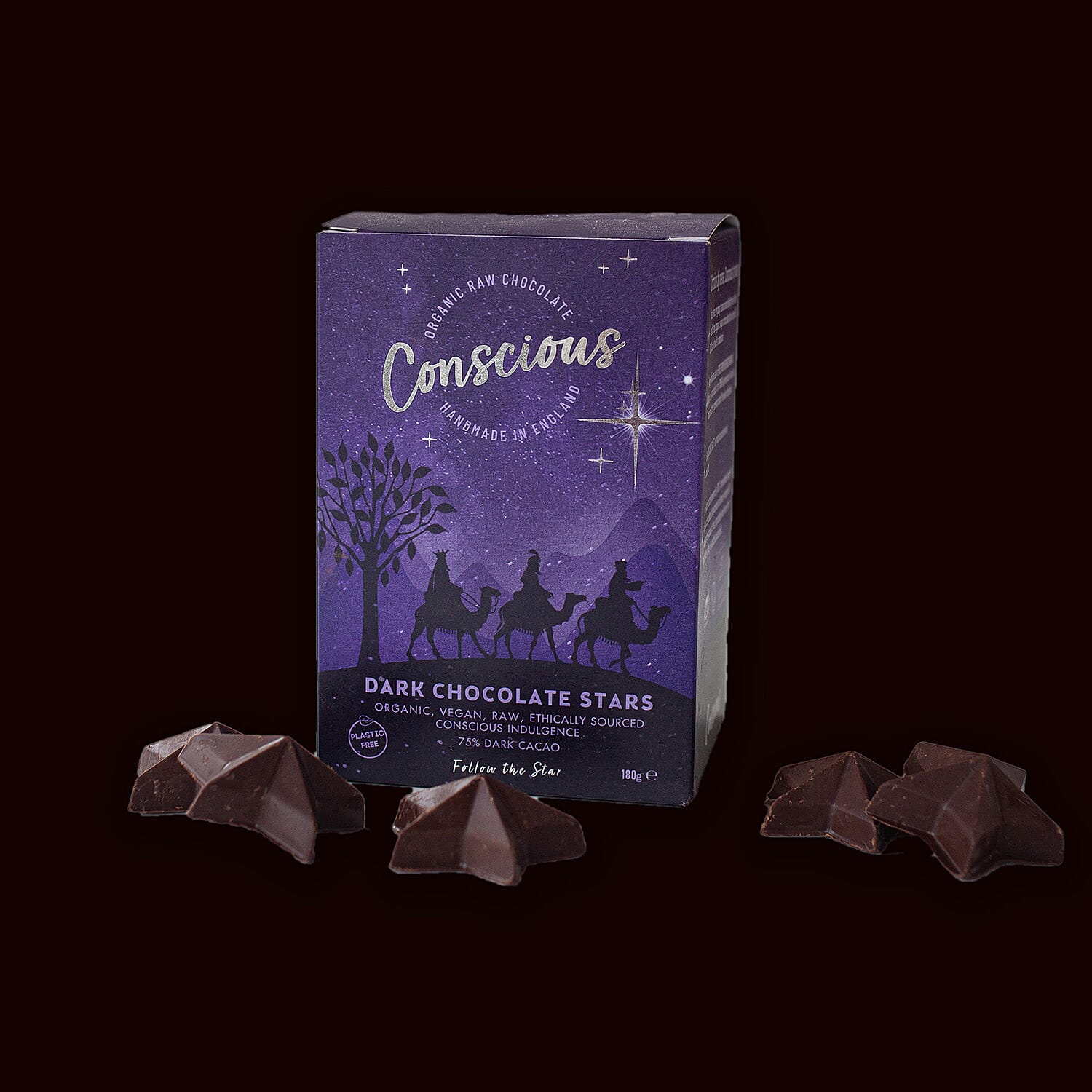 The Raw Chocolate Company Dark Chocolate Stars Gift Box