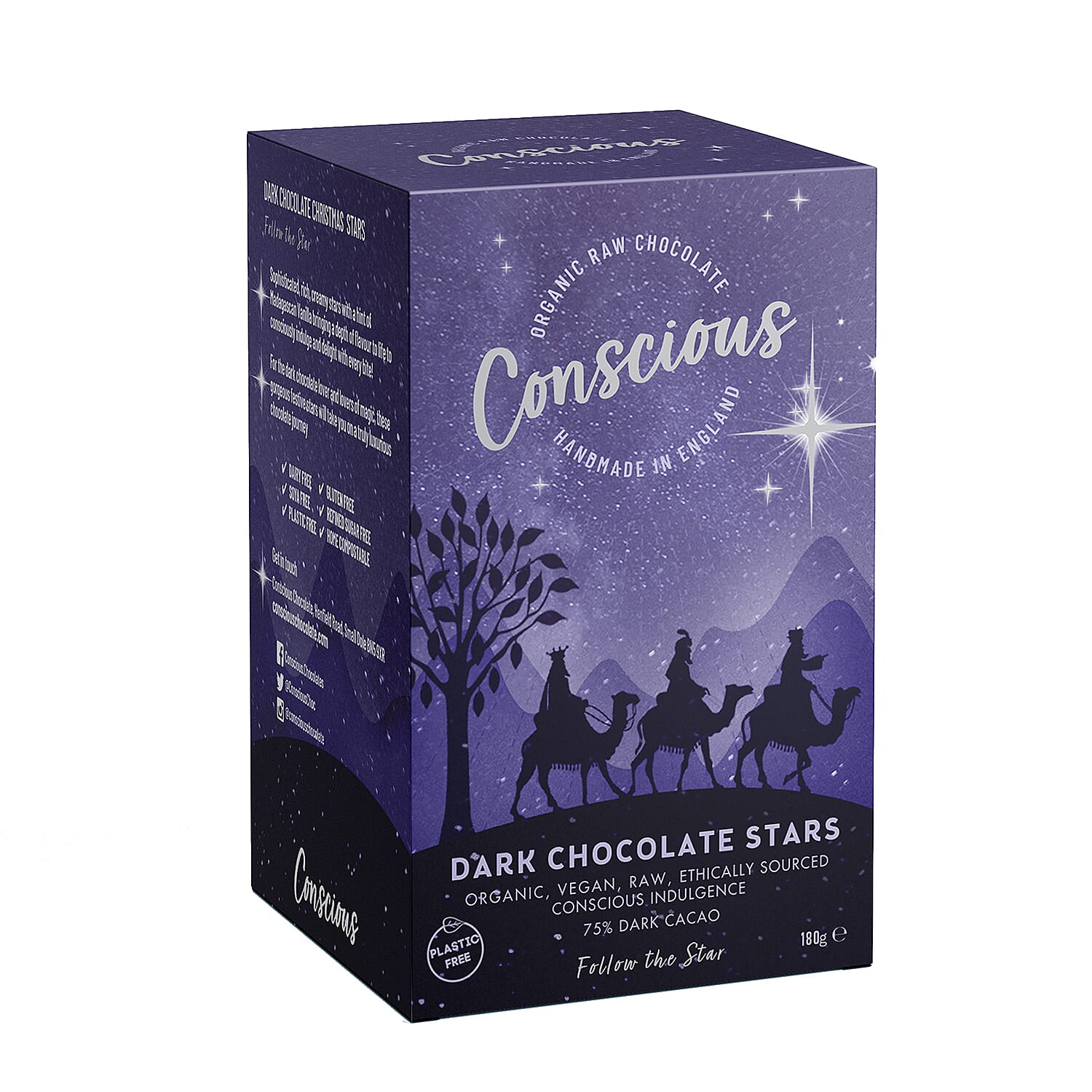 The Raw Chocolate Company Dark Chocolate Stars Gift Box