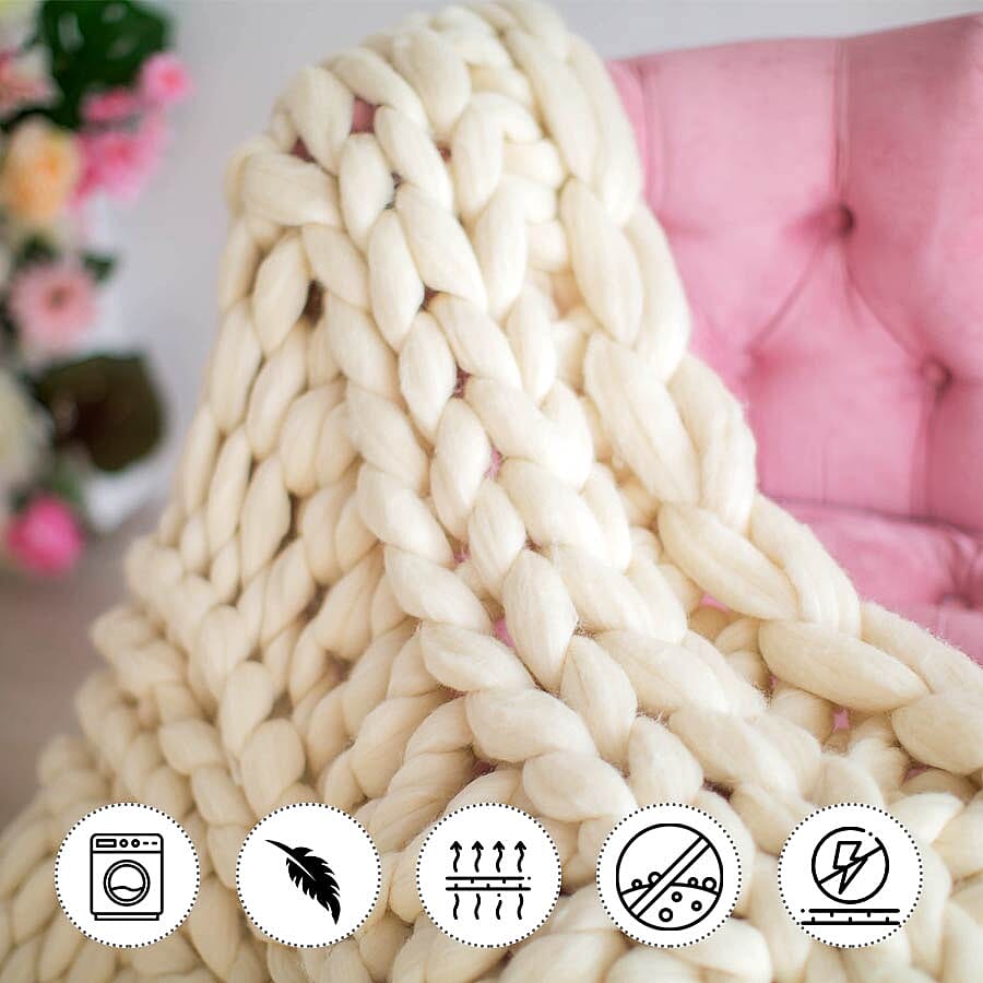 100% Cotton Filled Thick Rope in Beige (760cm)