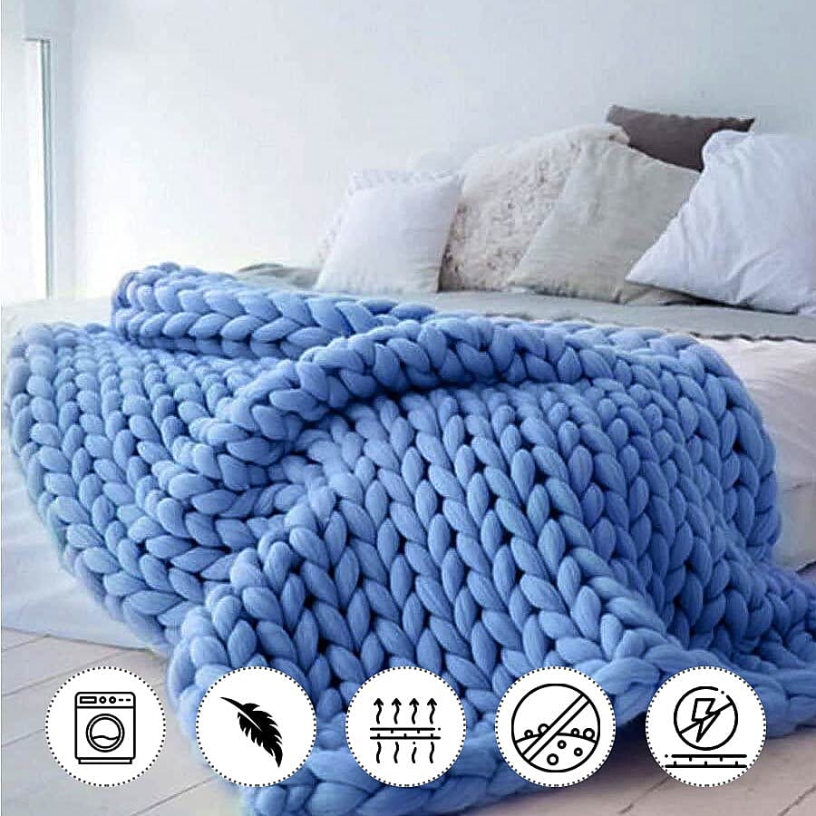 100% Cotton Filled Thick Rope in Light Blue (760cm)