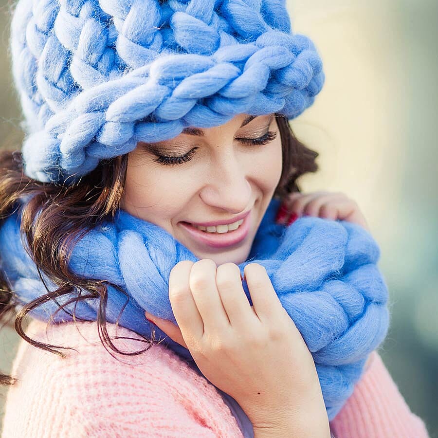 100% Cotton Filled Thick Rope in Light Blue (760cm)