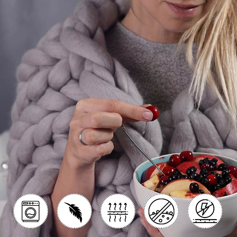 100% Cotton Filled Thick Rope in Grey (760cm)