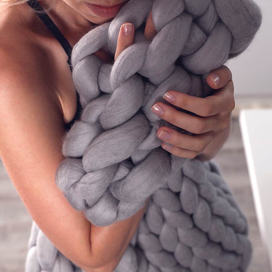 100% Cotton Filled Thick Rope in Grey (760cm)