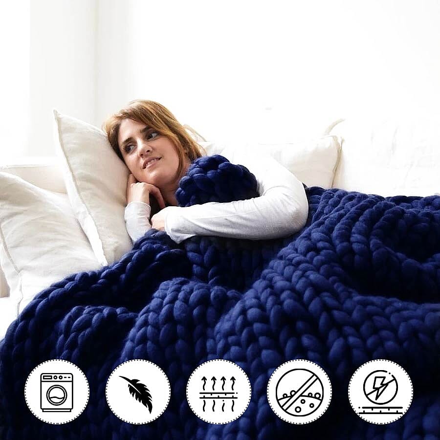 100% Cotton Filled Thick Rope in Dark Blue (760cm)