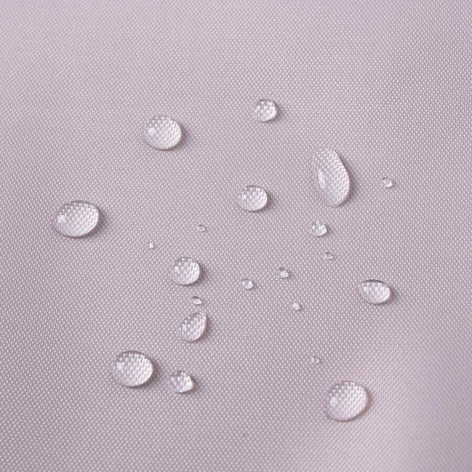 Ivory Colour Waterproof Shower Curtain with 12 Hooks (180x180cm)