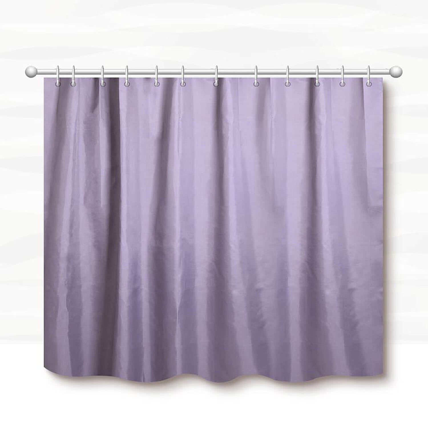 Grey Colour Waterproof Shower Curtain with 12 Hooks (180x180cm)