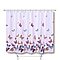 White Waterproof Shower Curtain with Butterfly Pattern and 12 Hooks (180x180cm)