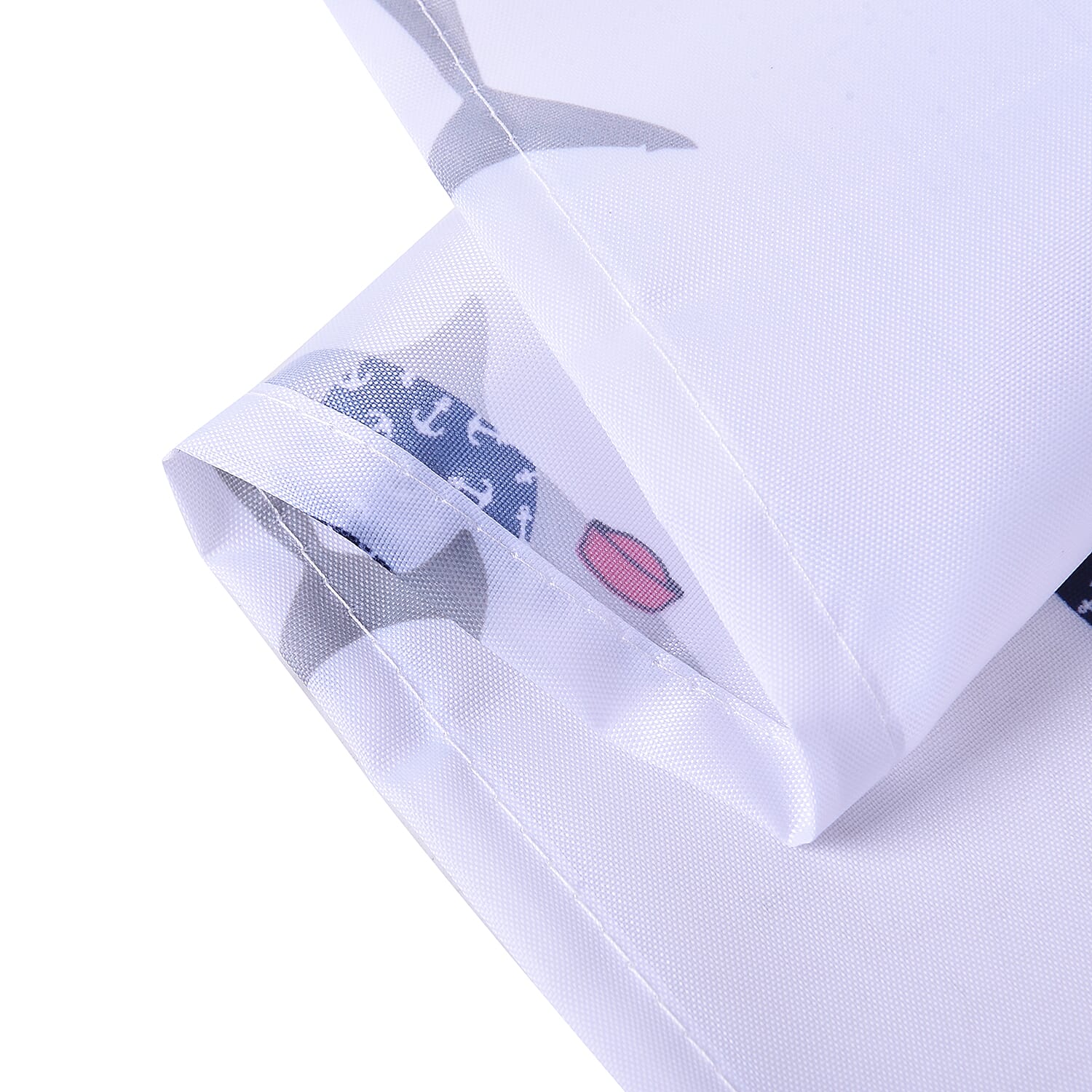 White Waterproof Shower Curtain with Shark Pattern and 12 Hooks (180x180cm)