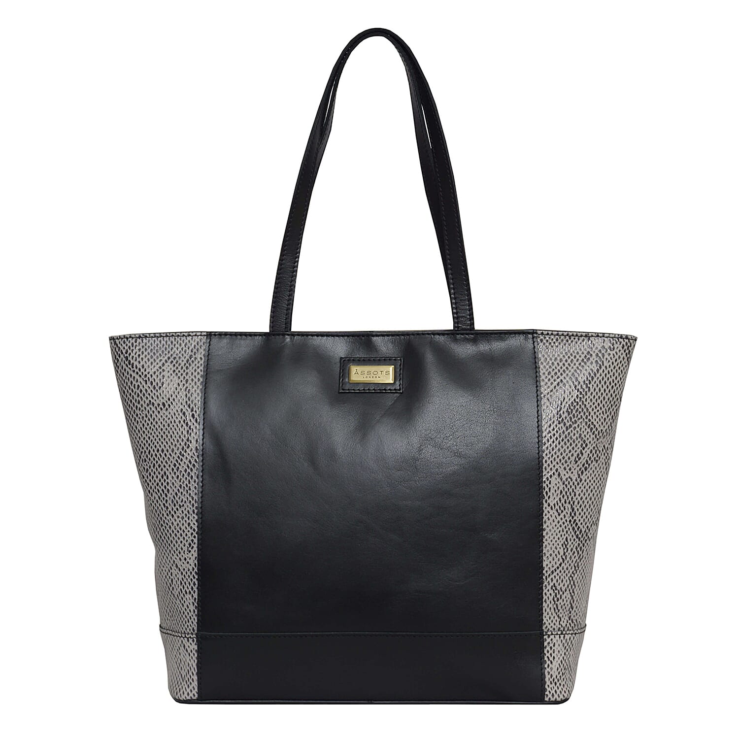 Assots London Animal Print Leather Tote Bag (Size 39x29x10.5cm) - Tan