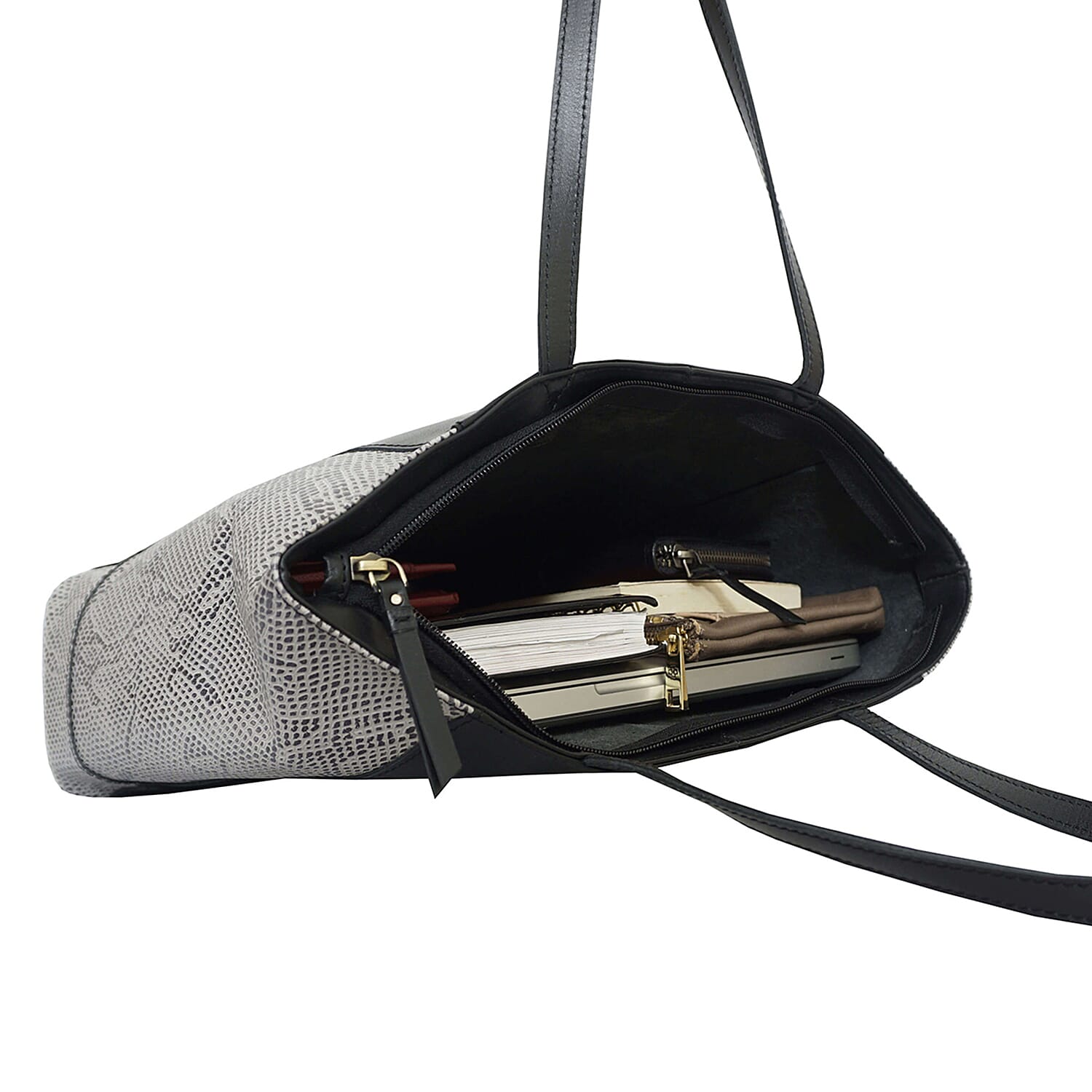 Assots London Animal Print Leather Tote Bag (Size 39x29x10.5cm) - Tan