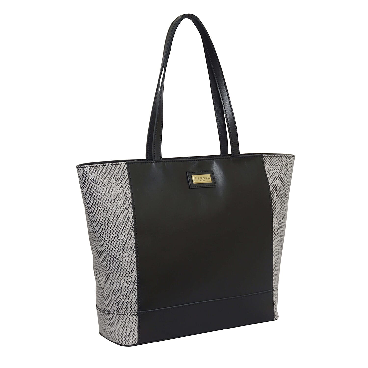 Assots London Animal Print Leather Tote Bag (Size 39x29x10.5cm) - Tan