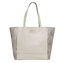 Assots London Animal Print Leather Tote Bag (Size 39x29x10.5cm) - Tan