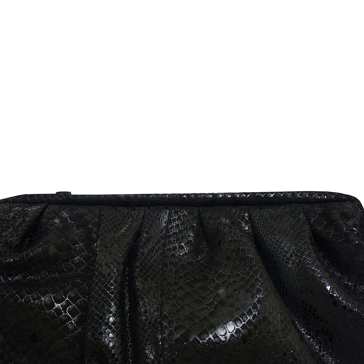 ASSOTS LONDON Genuine Leather Snake Print Oversized Clutch Bag with Adjustable Shoulder Strap (Size 26x22x3cm) - Black