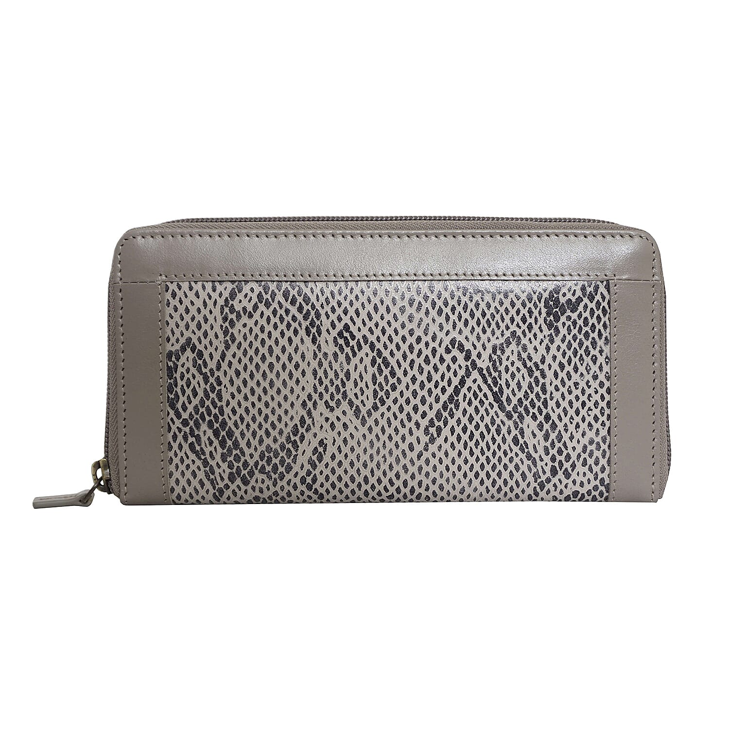 Assots London Animal Print Leather Purse (Size 21x12x2cm) - Grey