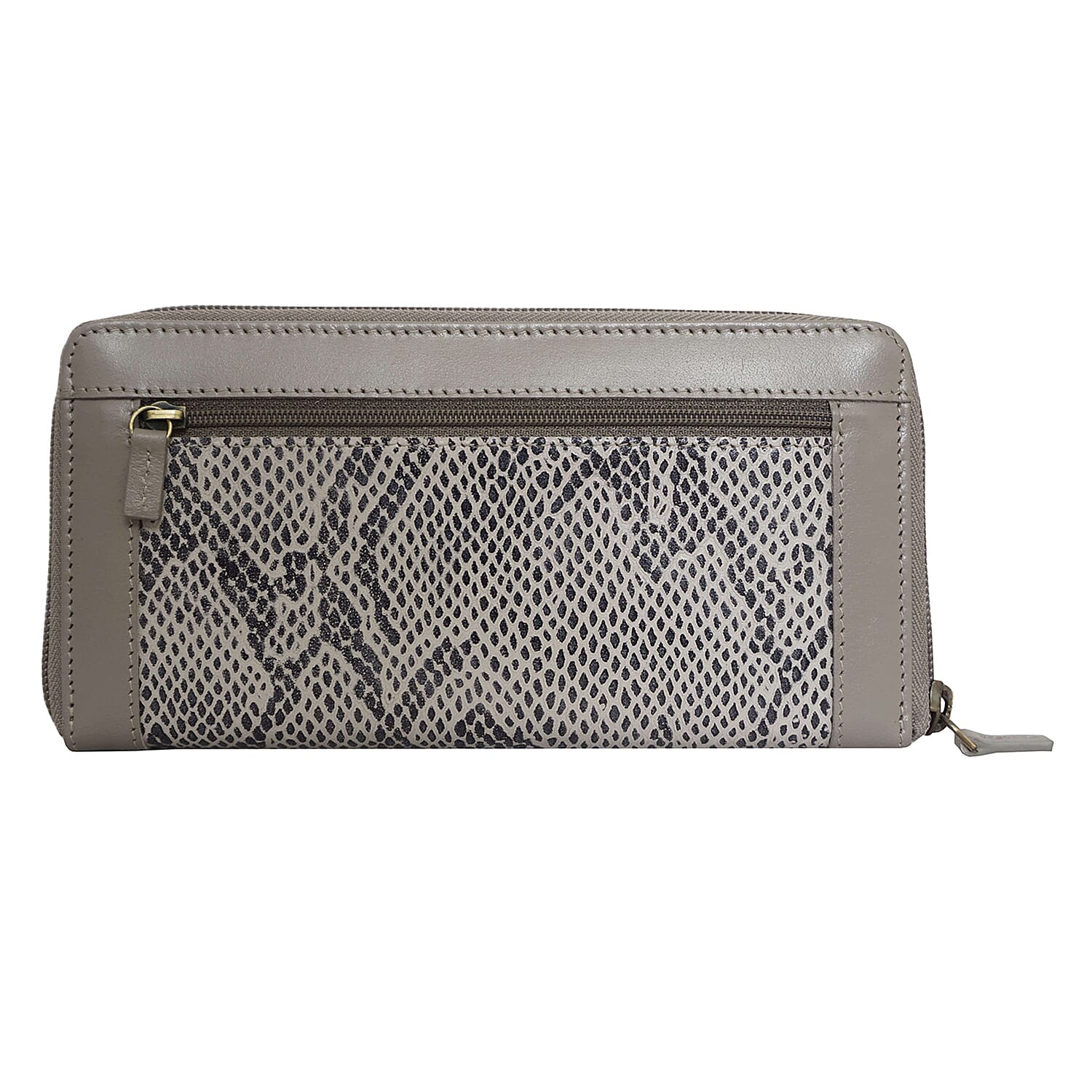 Assots London Animal Print Leather Purse (Size 21x12x2cm) - Grey