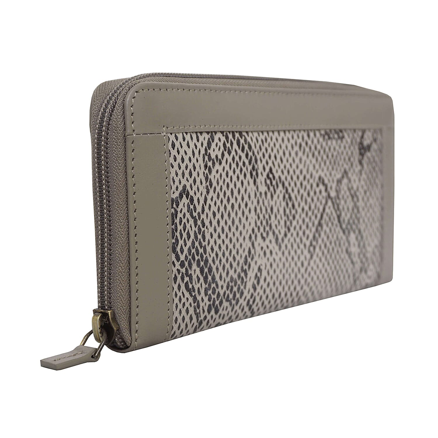 Assots London Animal Print Leather Purse (Size 21x12x2cm) - Grey