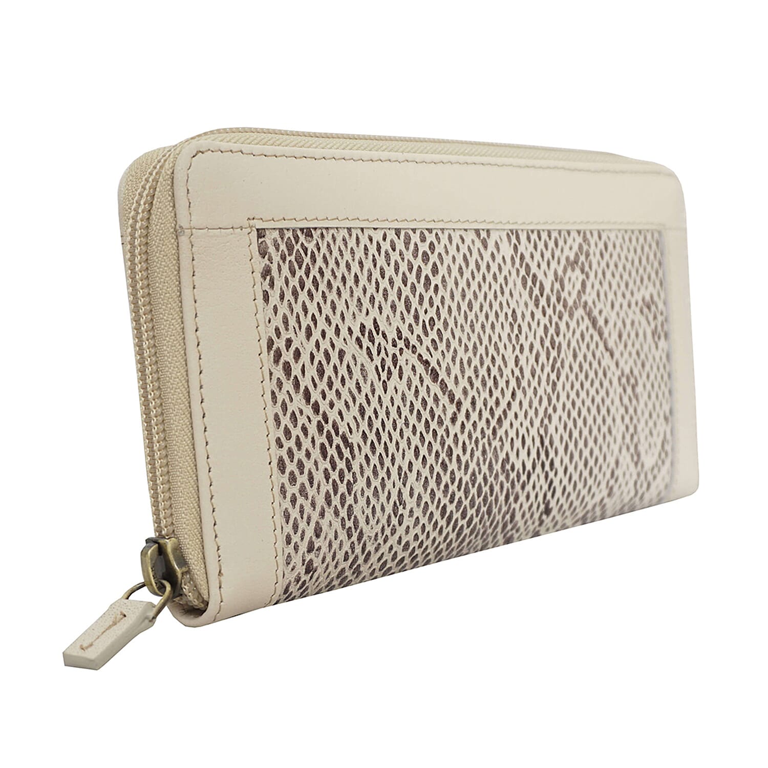 Assots London Animal Print Leather Purse (Size 21x12x2cm) - Nude