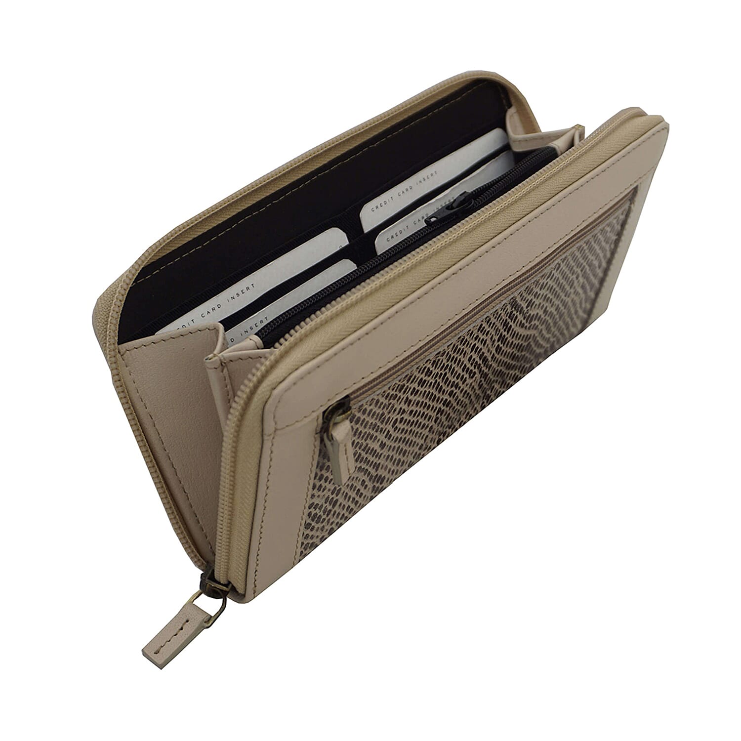 Assots London Animal Print Leather Purse (Size 21x12x2cm) - Nude