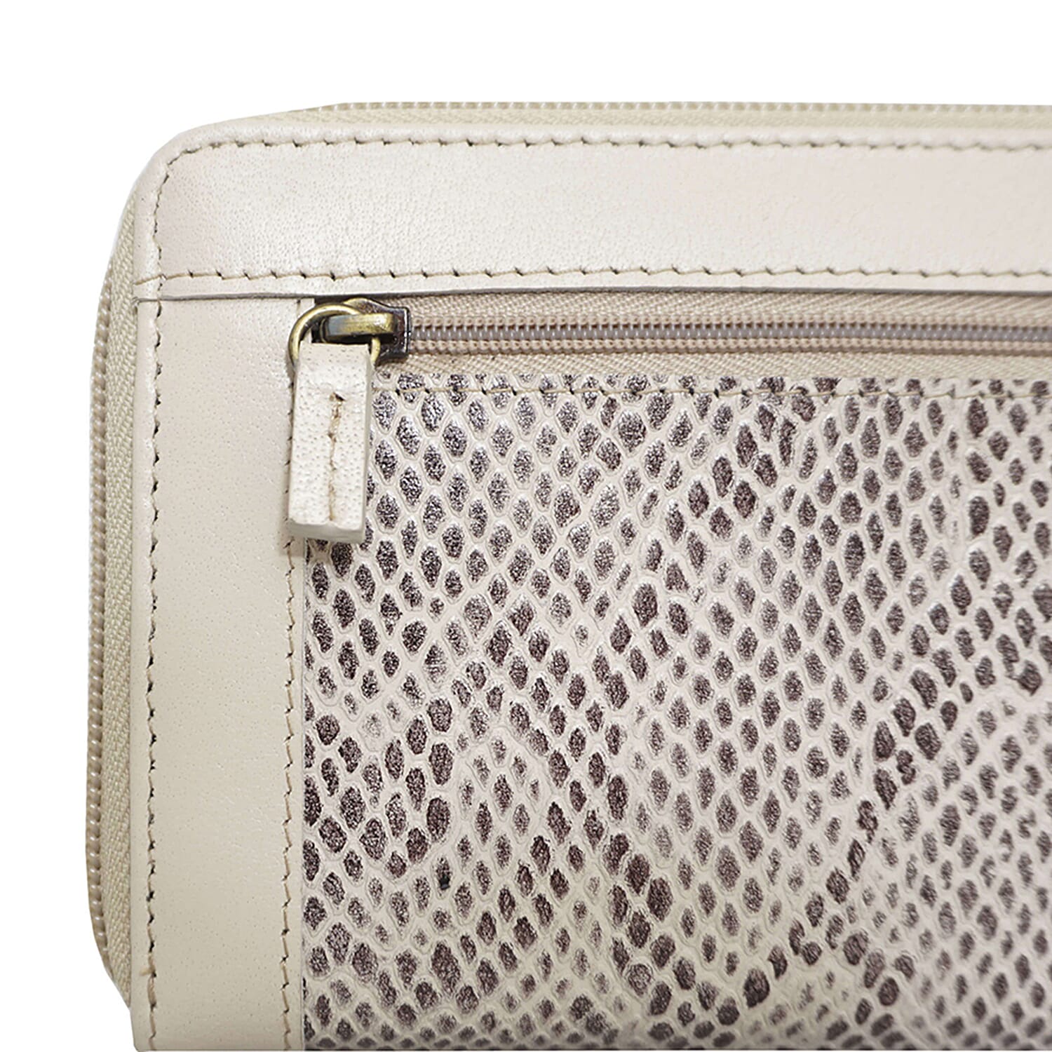 Assots London Animal Print Leather Purse (Size 21x12x2cm) - Nude