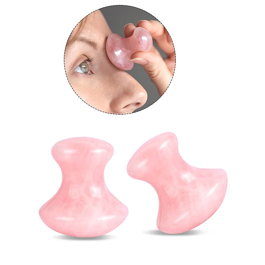 Set of 2 - Rose Quartz Mushroom Massage Tool