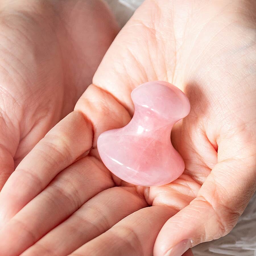 Set of 2 - Rose Quartz Mushroom Massage Tool