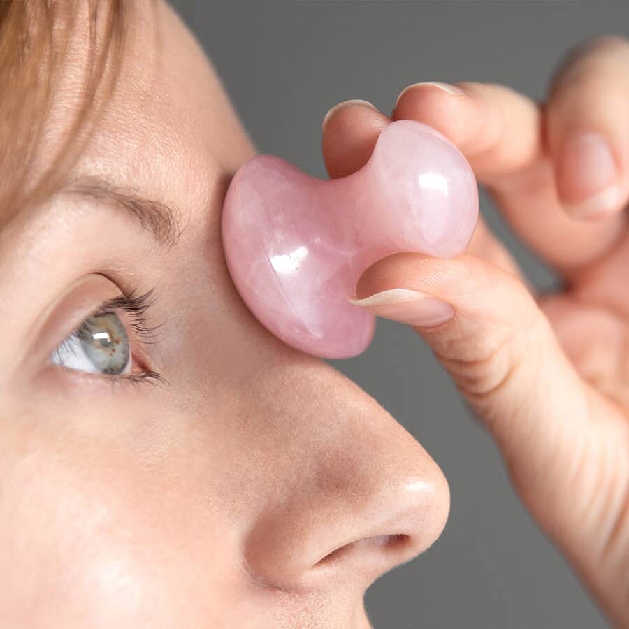 Set of 2 - Rose Quartz Mushroom Massage Tool